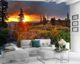 3D Muurdocument voor Slaapkamer Moderne Muurschildering 3D Wallpaper Mooie Primeval Forest Interior Decoratieve zijde 3D Muurschildering behang