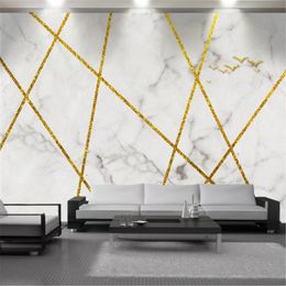 Papeles tapiz 3d, Mural de mármol de línea dorada, papel tapiz para sala de estar, dormitorio, cocina, decoración del hogar, pintura, papel tapiz moderno