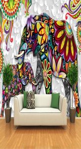 3D Muur Papers Home Decor Thailand Olifanten Muurschildering Behang voor Woonkamer Slaapkamer TV Achtergrond Muren Papel De Parede 3D13562665