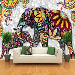 3D Muur Papers Home Decor Thailand Olifanten Muurschildering Behang voor Woonkamer Slaapkamer TV Achtergrond Muren Papel De Parede 3D1202G