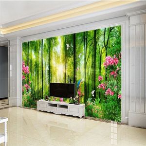 Papier peint 3d avec belles fleurs de forêt, décoration de salon et de chambre à coucher, papier peint premium 307z