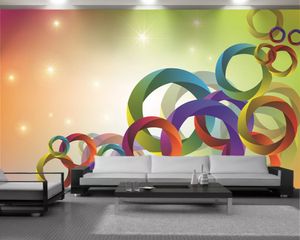 3d papier peint chambre couleur cercle 3d papier peint décor à la maison salon chambre revêtement mural HD fond d'écran