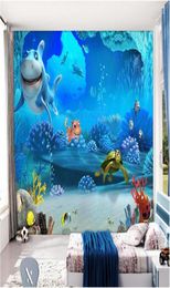 Papier peint 3d personnalisé photo murale bleu océan monde tortue chambre d'enfants décor à la maison 3d peintures murales papier peint pour murs 3 d8570389