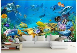 3D Wallpaper Custom Foto Non-geweven muurschildering De onderzeese wereld viskamer schilderen foto 3d muurkamer muurschilderingen behang3551327