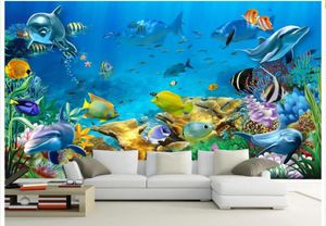 Fond d'écran 3D Photo personnalisée Murale non tissée The Undersea World Fish Room Painting Picture 3D Wall Salle Murales Wallpaper 3551327