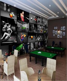 3D Wallpaper Custom Po Mural Beautiful Sexy Girl in Modern Billiard Room Home Decor Living Room Glitter Wallpaper For Walls 3 D4766816