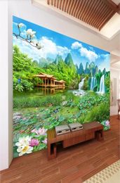 3D Wallpaper Custom Po Mural Giant Landscape Fairyland Zhulou Waterfall 3d Landschap Achtergrond Wall Landschap 3d Home ImproMem3200783