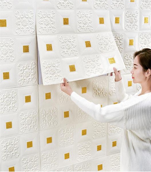 Fond d'écran 3D bricolage Brick Selfadhesive XPE Stickers muraux imperméables Cuisine salle de bain Salle Mur Stickers 7663281