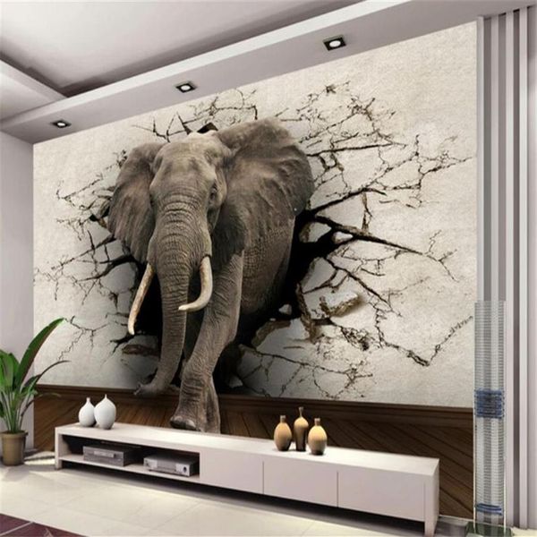 3d papier peint éléphant mural TV mur fond mur salon chambre TV fond mural papier peint pour murs 3 d297l