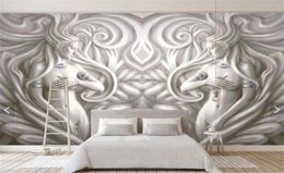 Fond d'écran 3D Européen en relief double sexy de beauté salon chambre à coucher de cuisine décoration de brouillard peinture murale fonds d'écran mural1261919