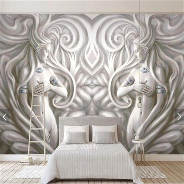 Papel tapiz 3d Europeo en relieve doble belleza sexy sala de estar dormitorio cocina fondo decoración de la pared pintura mural fondos de pantalla 172A