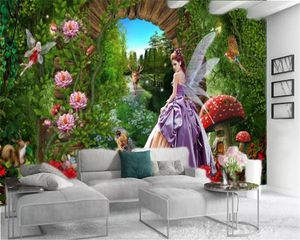 Papel tapiz 3d Bosque de fantasía Tigre y elfo mariposa Personaliza tu papel tapiz de decoración de interiores atmosférico premium favorito