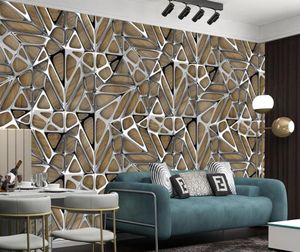 Fond d'écran 3d salon chambre cuisine Silk Irrégulet Geometric Metal Art Home Improvement Painting Classic Mural Wallpapers5531929
