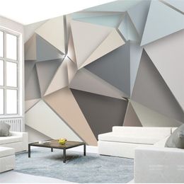Papier peint 3D style minimaliste moderne motif triangle géométrique tridimensionnel salon chambre décoration murale fonds d'écran2076