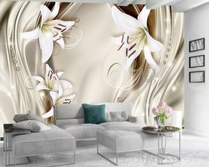 3d papier peint Mural 3d papier peint pour cuisine diamant clouté fleurs délicates salon chambre revêtement mural HD fond d'écran