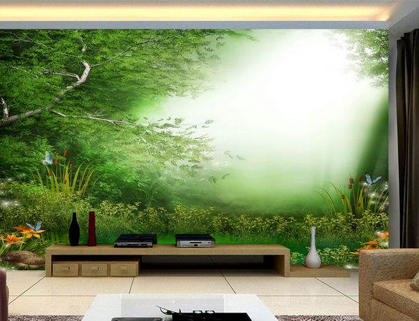 3D Papier peint Mural Décor Photo Toile de Fond Forêt Pays des Merveilles Paysage TV Toile de Fond Chambre Photo Papier Papier 3D