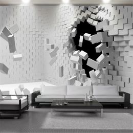 Fond d'écran 3D Simple Brique Blanc Peinture murale Décoration de la maison Salon Salon Chambre à coucher murale Antisonding Fonds d'écran