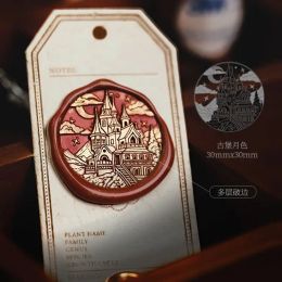 Stamp de sceau de cire 3D European Castle Series Copper Head Scrapbooking Cards enveloppes Invitations de mariage Cartes de Noël