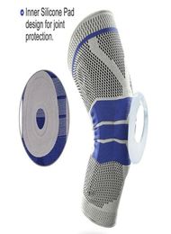 Les genouillères en silicone tissées 3D soutiennent l'orthèse de volley-ball, de basket-ball, de ménisque, de rotule, de protection, de sécurité sportive, 2525299