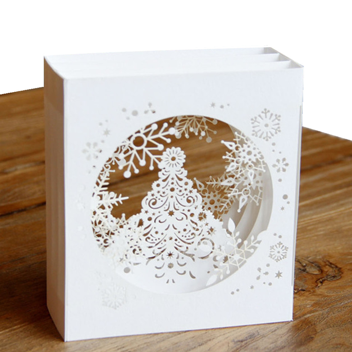 3D-witte Kerstmis sneeuw wenskaart pop-up gift kaart xmas wenskaarten kinderen Gelukkig Nieuwjaar feestartikelen