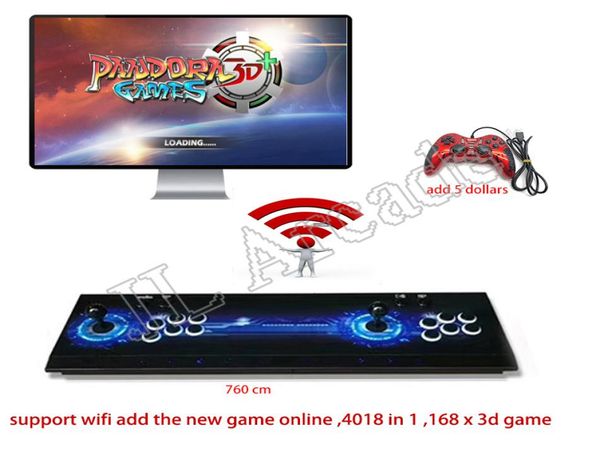 3D WiFi Pandora Box 4018 dans 1 Arcade Video Game Console 2 Joueurs Arcade Machine avec 168x jeux 3D avec Dowanland More1638006