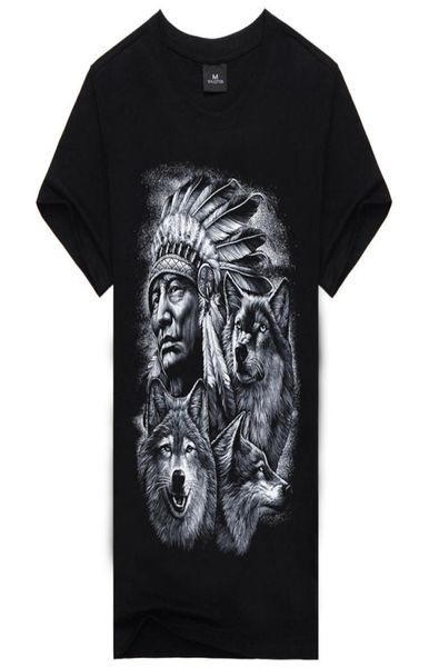 Camiseta de lobo 3d para hombre, camisetas con estampado de lobo indio en 3D, camiseta de lobos de algodón para hombre, camisetas informales para hombre, Tops2797240