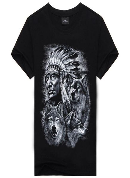 3D Wolf T-shirt Mens Brand 3D Indiens Wolf Print T-shirts Coton Wolves Men Tshirt Homme Casual Tees Tops2046852