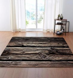 Tapis de zone de grain en bois 3D Big Parlour Bedroom Carpets Creative Home Decorative tapis de flanelle doux et tapis pour le salon 1355821