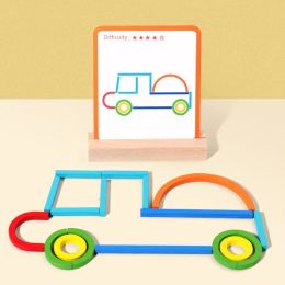 Juego de inteligencia de rompecabezas 3d de madera Montessori juguetes educativos de la primera infancia para niños de 3 años