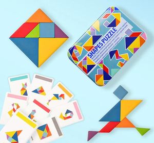 Puzzle 3D en bois à motifs d'animaux, jouet Tangram coloré pour enfants, jeux de tri Montessori, éducation précoce, jouets cadeaux pour enfants