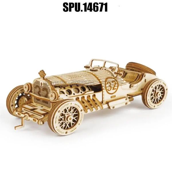 Toys de puzzle en bois 3D V8 Grand Sport Car Modèles de construction Kits de construction pour les adolescents 240401