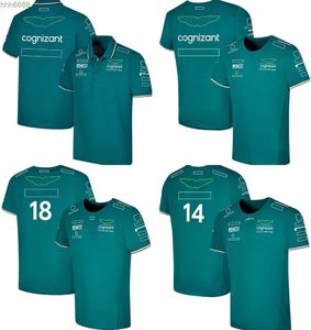 3d4c Polos pour hommes T-shirt officiel de pilote F1 pour hommes T-shirts de combinaison de course d'équipe de Formule 1 T-shirts Polo F1 Pilotes 14 et 18 T-shirts surdimensionnés Jersey personnalisable