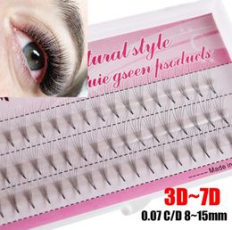 3D4D5D6D7D 007 greffage professionnel faux faux cils épaisseur CD Curl vison noir grappe individuelle cils 5295354