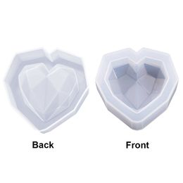 3DDiamond Soap Molds Love Heart Design Siliconen Schimmel Diy Car Pendant Gips Gips Hart Mold Diamond kaarsen Soep Making