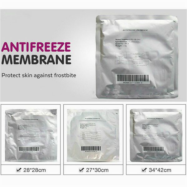 Accessoires pièces 3 tailles différentes Membrane antigel Membranes antigel corps minceur antigel pour cryothérapie refroidissement à froid machines congelées S M L