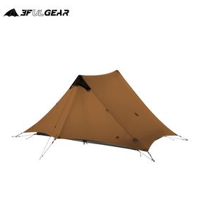 3F UL GEAR LanShan 2 randonnée en plein air ultralégère Camping 2 personnes tente 3-4 saisons professionnelle 15D Silicone sans tige 220104