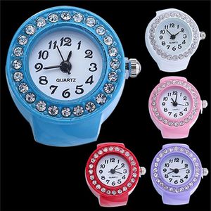 3 mode Quartz doigt anneau montre dame montres fille montre silicone montres ronde montre strass élastique montres Gift1894