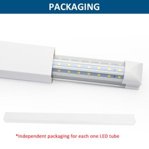 Gratis verzending 3ft 4ft 5ft 6f 8ft LED-buisverlichting T8 Geïntegreerde lamp met onderdelen D-vormig 270 hoek 85-277V Koelere winkellichten