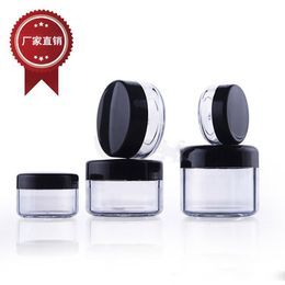 Boîte d'emballage 3g 5g 10g 15g 20g, récipient cosmétique en plastique noir, pot de crème, bouteille d'emballage d'échantillon de maquillage