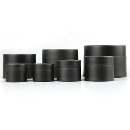 3g 5g 10g 15g 30g 50g 80g pots de crème noire givrée bouteilles pot conteneur bouteille en plastique maquillage pot pour le visage Efhpr