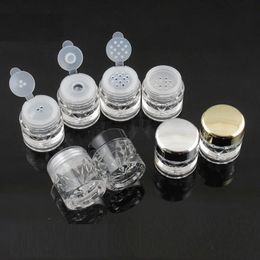 3G losse Poeder Potten met Zeef Mesh Lege Diy nail glitter container Verpakking case Zwarte dop Diamantvorm 240229