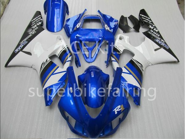 3Gifts New Hot ventes Kits de carénages de vélo pour YAMAHA YZF-R1 1998 1999 R1 98 99 YZF1000 Cool White Blue SX13