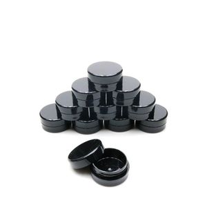 3Gram Échantillon cosmétique Pot vide Pot rond en plastique Couvercle à vis noir, petite petite bouteille de 3 g, pour maquillage, fard à paupières, ongles, poudre, Pa Vvew