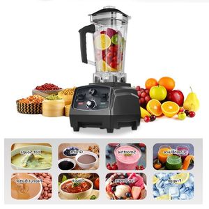 Livraison gratuite 3HP 2200W Heavy Duty de qualité commerciale Minuterie automatique Mélangeur Mélangeur Presse-agrumes Fruits Robot culinaire Smoothies glacés Sans BPA 2L Hgmf