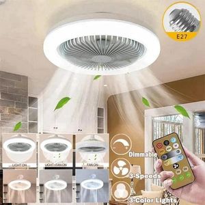 3In1 Plafondventilator Met Verlichting Lamp E27 Converter Base Afstandsbediening Voor Slaapkamer Woonkamer Thuis Stille Ac85-265v