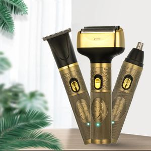 3in1 Rasoir électrique Tête flottante Double rasage USB RECHARGAGE CHEAUX CLIPPER Ni-TRIMMER 240423