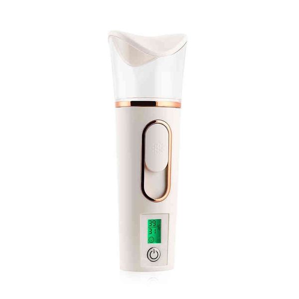 Vaporizador facial 3 en 1 Nano Prueba de piel Pulverizador de niebla Medidor de humedad Banco de energía USB Humidificador facial 220505