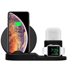 3in1 snel oplaadbasis Qi draadloze laderhouder voor Apple Watch Series1 2 3 4 5 voor AirPods iPhone X XS 11Pro Max XR Cell Telefoon2197789