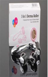 Kit 3in1 Roller Derma para el cuerpo y la cara y el ojo Roller de micro aguja 180 600 1200 Agujas Dermaroller3468834