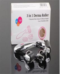 3in1 Kit Derma Roller voor lichaams- en gezichts- en oogmicro -naaldrol 180 600 1200 Naalden Skin Dermaroller1142369